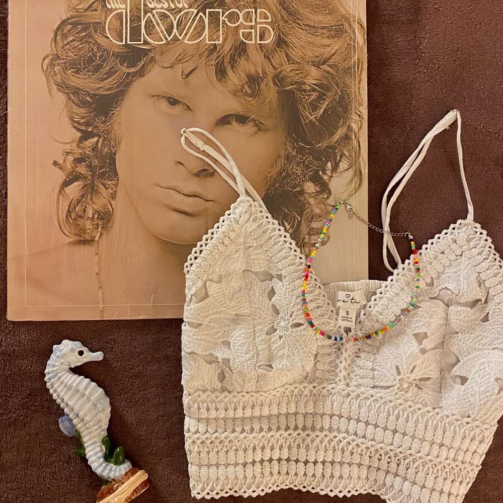 White Lace Crochet Bralette☀️🌊